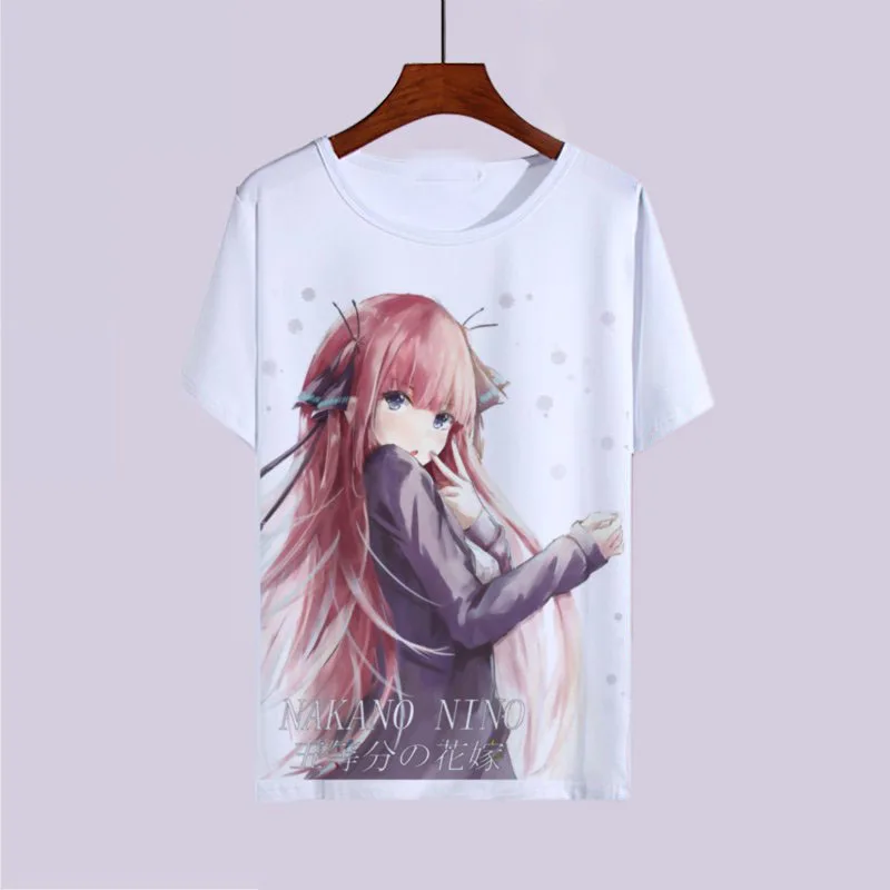 Новые футболки с рисунком аниме Gotoubun No Hanayome Ichika Nino Miku Nakano топы короткими рукавами