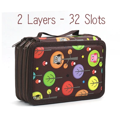 Brown 2 Layers Kawaii милый чехол-карандаш для детей 2, 3, 4 слоя большой емкости Estojo Escolar школьная сумка для карандашей Potlood Tas Estuches канцелярская коробка - Цвет: Brown 2 Layers
