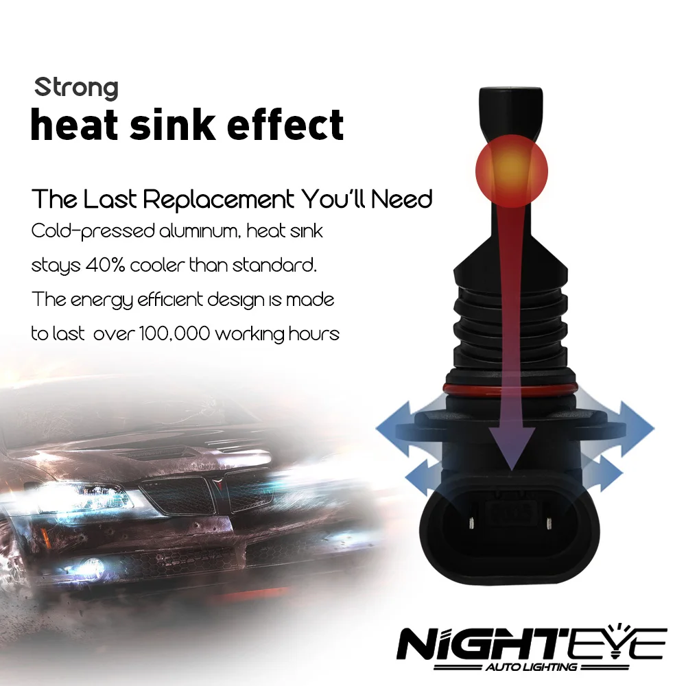 Novsight 2 шт. H3 H7 H11 HB3 9005 HB4 9006 80 Вт 800LM с CSP светодиодные чипы лампы 6500 к белые