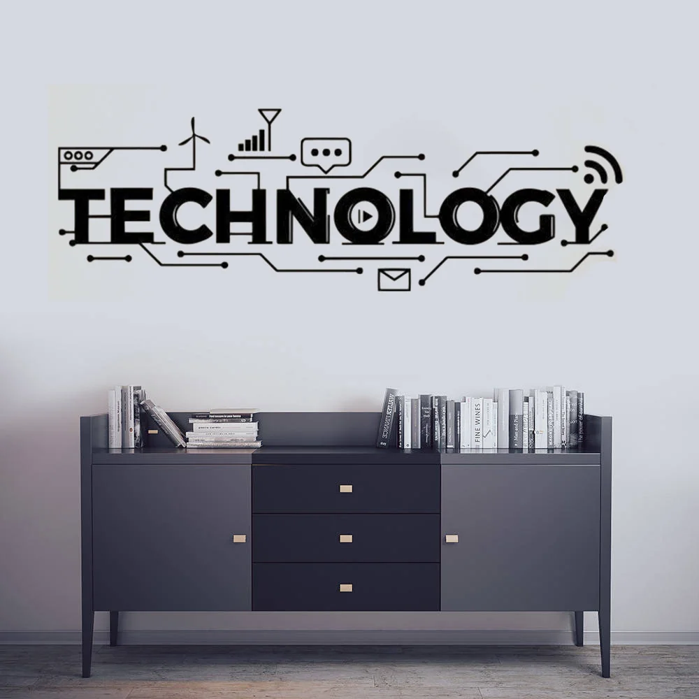 

Художественная Наклейка на стену с надписью, научное образование, настенная наклейка, технология, логотип, узор, виниловый настенный постер...