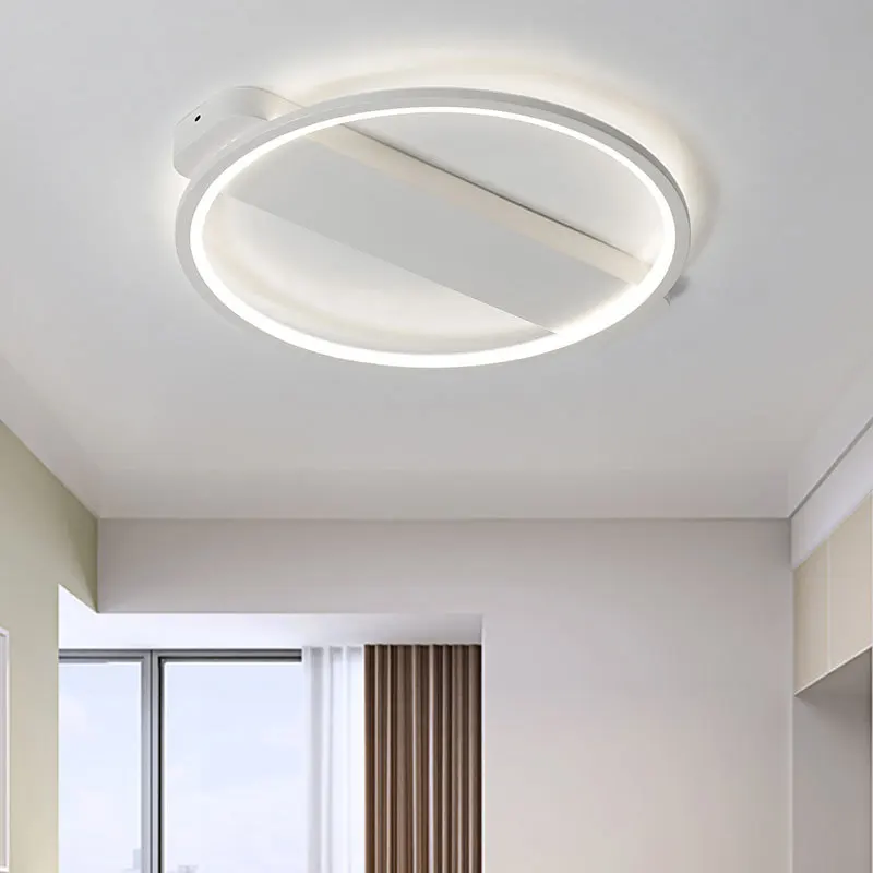 Тонкий круглый кольцевой светодиодный потолочный светильник современный