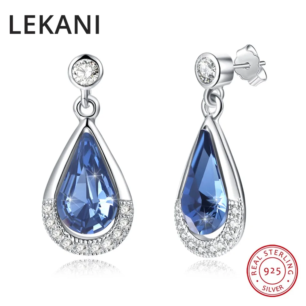 Серьги подвески женские из серебра 925 пробы с кристаллами SWAROVSKI|Серьги-подвески| |