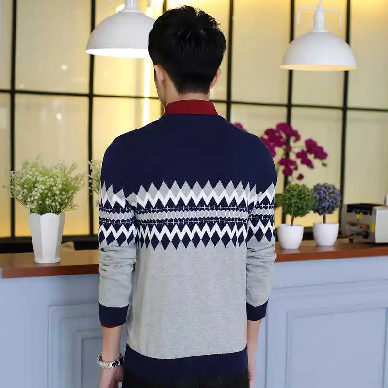 New Arrive 2015 Japanese mens sweater casual t spell color long sleeve Turtleneck Sweater men of self 1440117875 | Мужская одежда