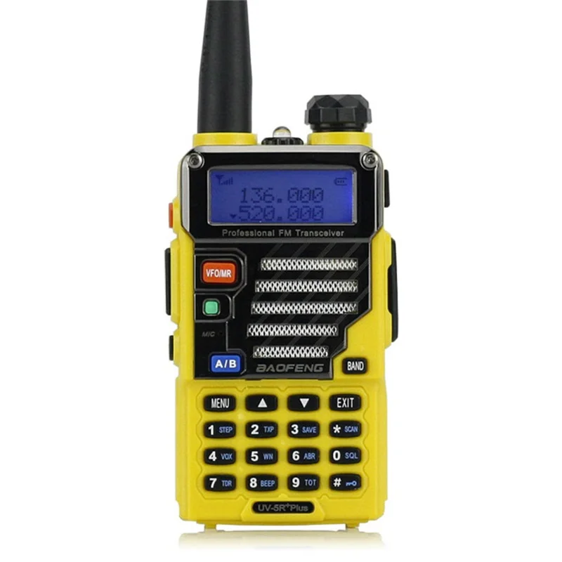 Yellow Baofeng UV-5R Plus двухдиапазонный двухсторонний радиоприемник Ham Walkie Talkie Pofung 5 Вт 128CH UHF VHF FM VOX двойной дисплей - Цвет: Yellow