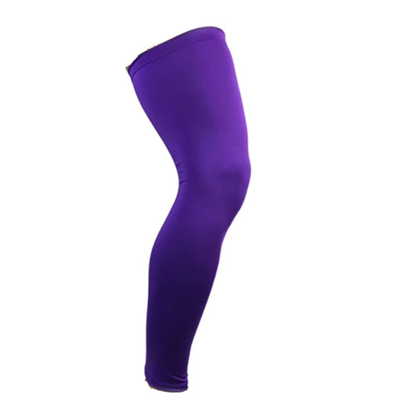 Purple 1 шт. супер эластичные Лайкровые баскетбольные наколенники, поддерживающие наколенники для футбола, голени, бедра, Компрессионные Рукава, Спортивная безопасность - Цвет: Purple