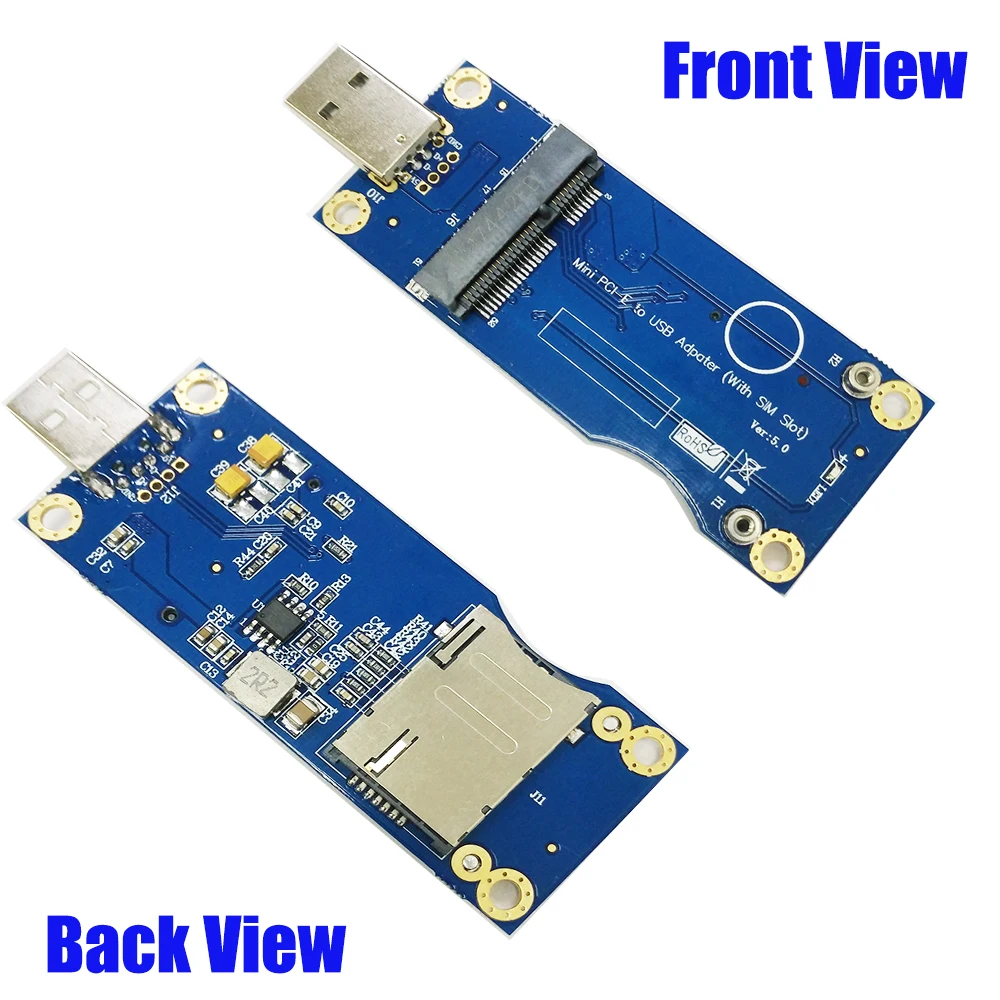 Mini PCI E к USB со слотом для SIM карты адаптер модуля WWAN LTE PCIE Card 2 0 настольному ПК с