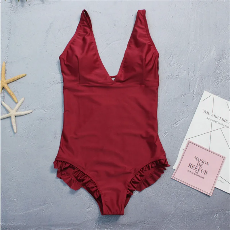 2 Colors Women Retro One Piece Swimsuit European Style Swimwear Summer Bodysuit New Push Up Bathing Suit Padded | Спорт и