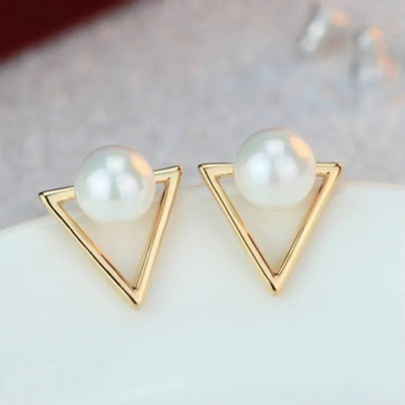 Женские треугольные серьги в стиле ретро элегантные геометрической формы