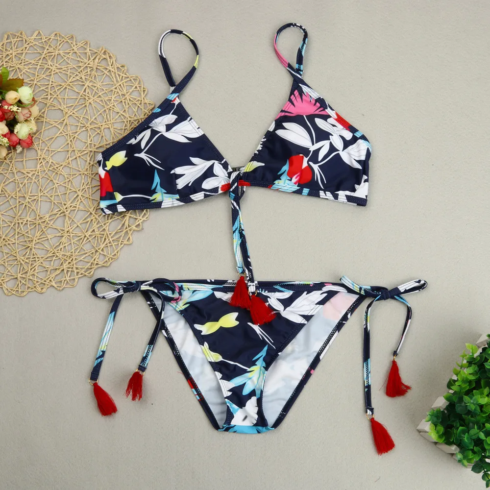 SAGACE повязка купальник бикини женский с принтом набор 2019 купальный костюм бахрома