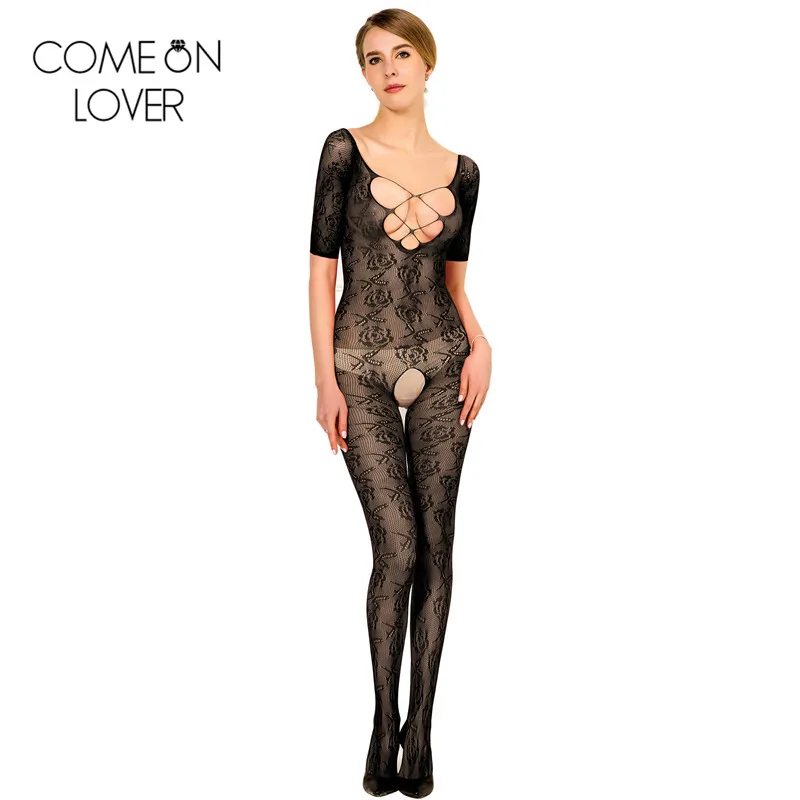 HE3153 New arrival black red white sexy lace bodystocking high quality nylon floral long sleeve | Тематическая одежда и