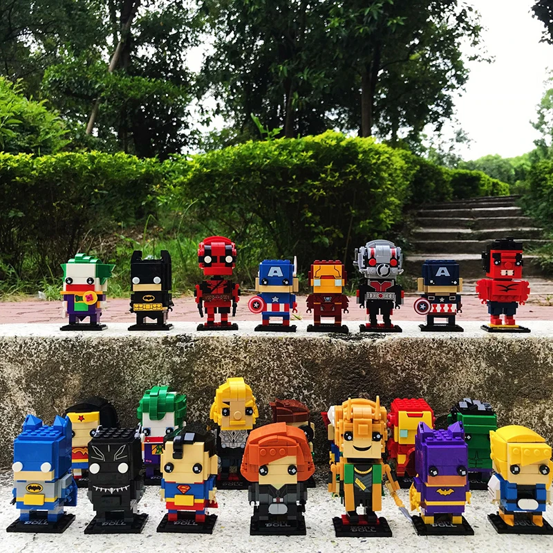 Brickheadz фигурки строительные блоки игрушки Marvel Мстители 3 супер герой головы