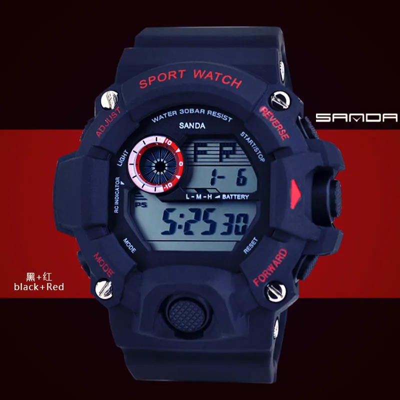 2016 санда Кварцевые Цифровые часы мужчины смотреть водонепроницаемый спорт
