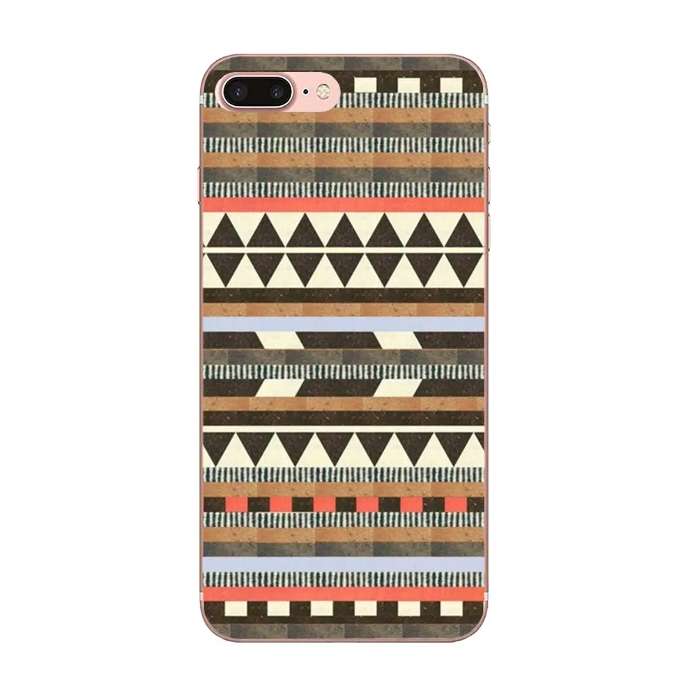 Мягкий чехол из ТПУ для Apple iPhone 4 4S 5 5C 5S SE 6 6S 7 8 Plus X XS Max XR Pastel Tribal Aztec Triangle On Nebula Colorful |