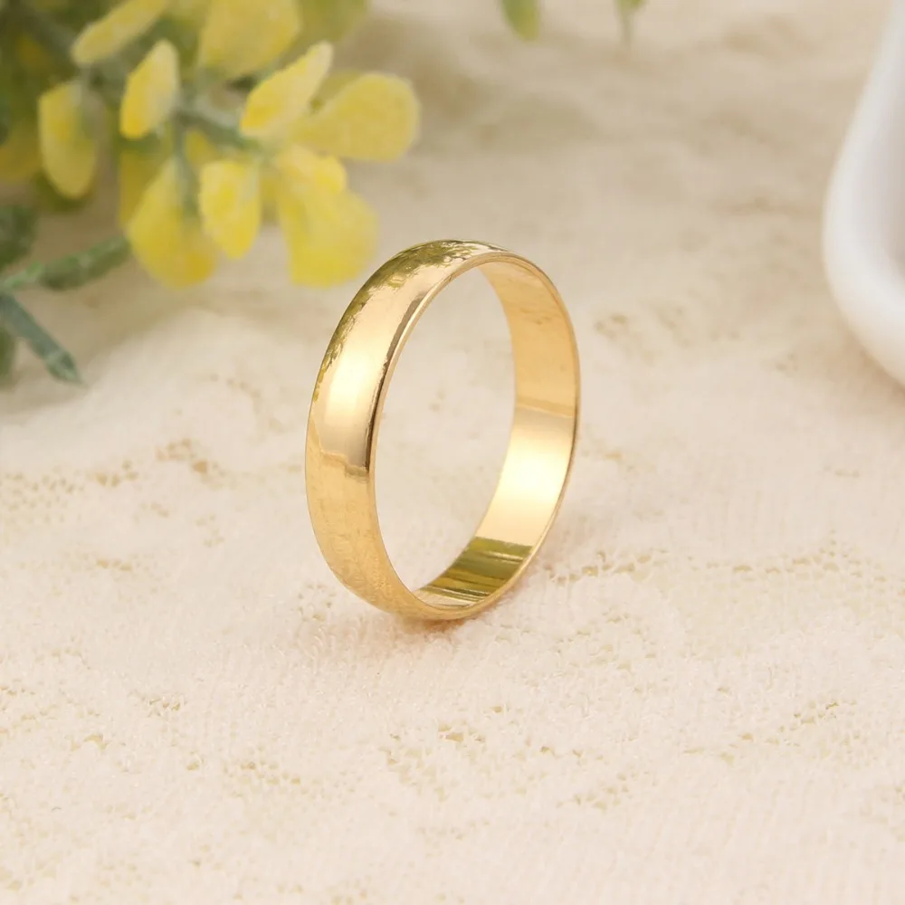 Кольцо в итальянском стиле обручальное кольцо золотого цвета 24 К 4 мм 6 #7 #8 #9 #|ring