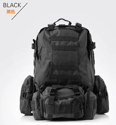 black Новая мода 3D мужской рюкзак большой рюкзак для альпинизма дорожная сумка рюкзак большой рюкзак милитари рюкзак - Цвет: black