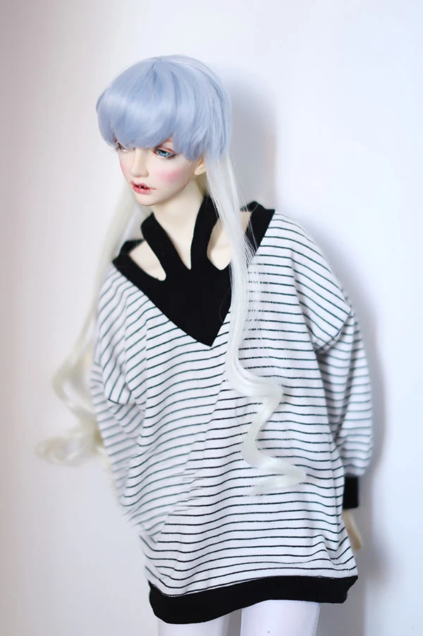 

BJD doll clothes Flat Shouders striped fleece loose T for 1/3 1/4 BJD DD SD SD17 Uncle SSDF2 doll size clothes accessories