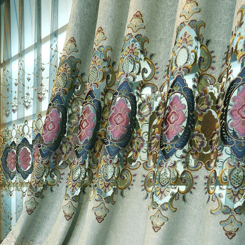 Роскошные шенильные шторы с вышивкой для гостиной европейские спальни роскошные