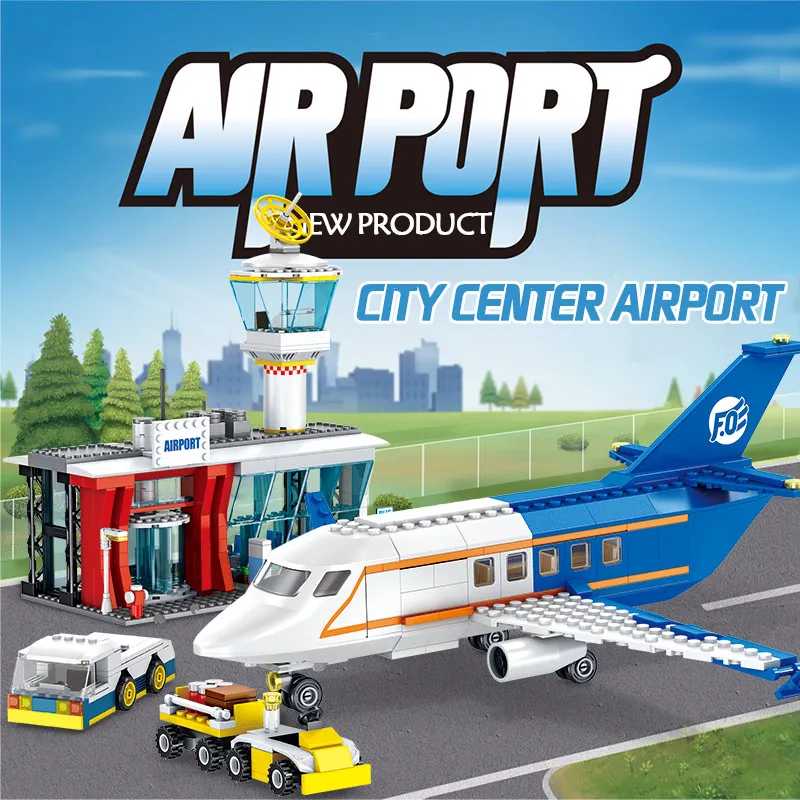 864 шт серия City Technik кирпичи совместимы с аэропортом пассажирским городским
