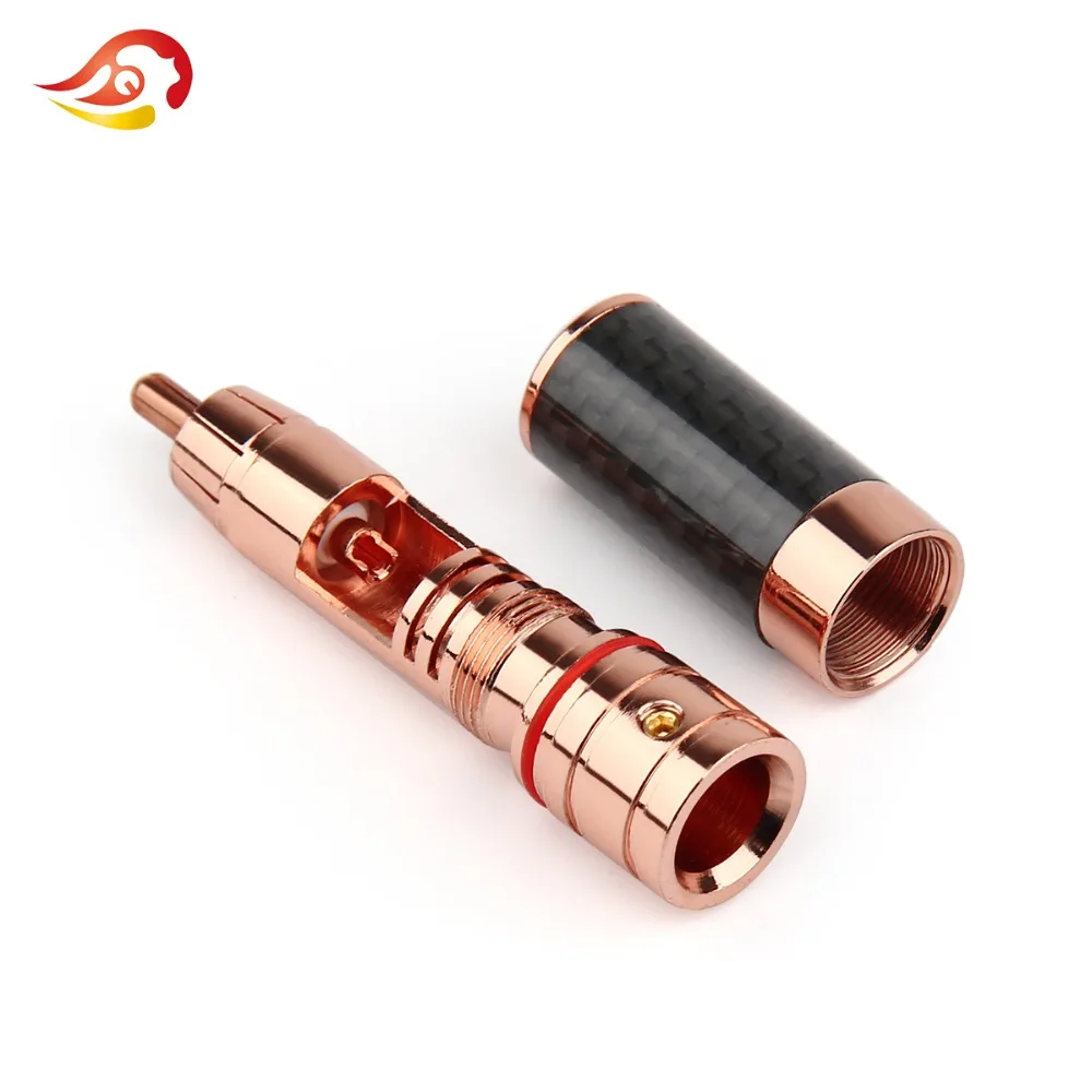QYFANG Audiophile Eutectic углеродное волокно позолоченный динамик RCA штекер DIY припой разъем для сращивания проводов адаптер аудио разъем