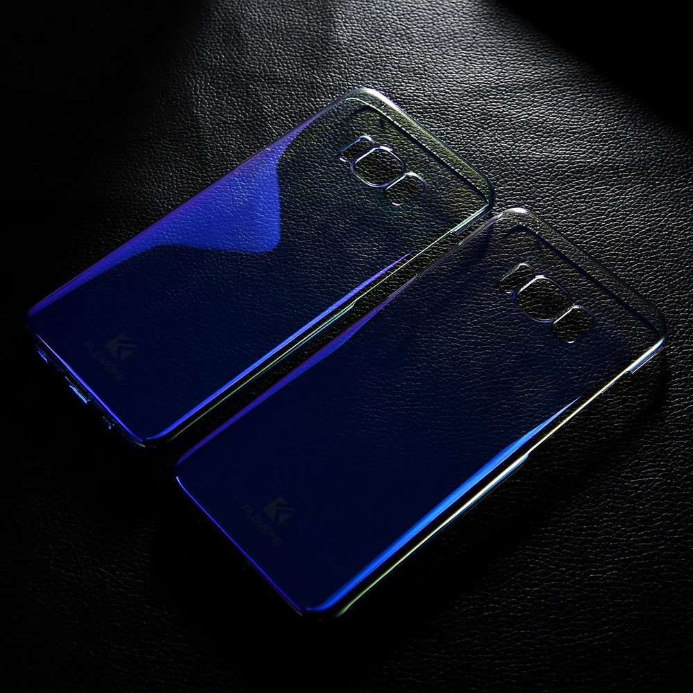 Чехол для телефона FLOVEME Samsung Galaxy Note 9 8 S8 Plus Жесткий из ПК с четким градиентом Aurora Blue
