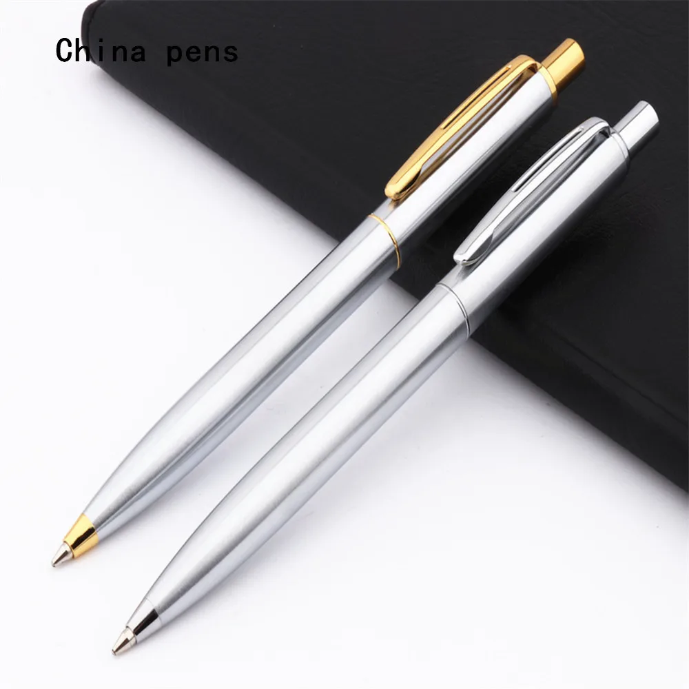 Высокое качество 039 толчок золото и серебро Цвет Бизнес Офис Средний Ballpoint шариковые ручки новые Канцтовары офисный школьный принадлежности