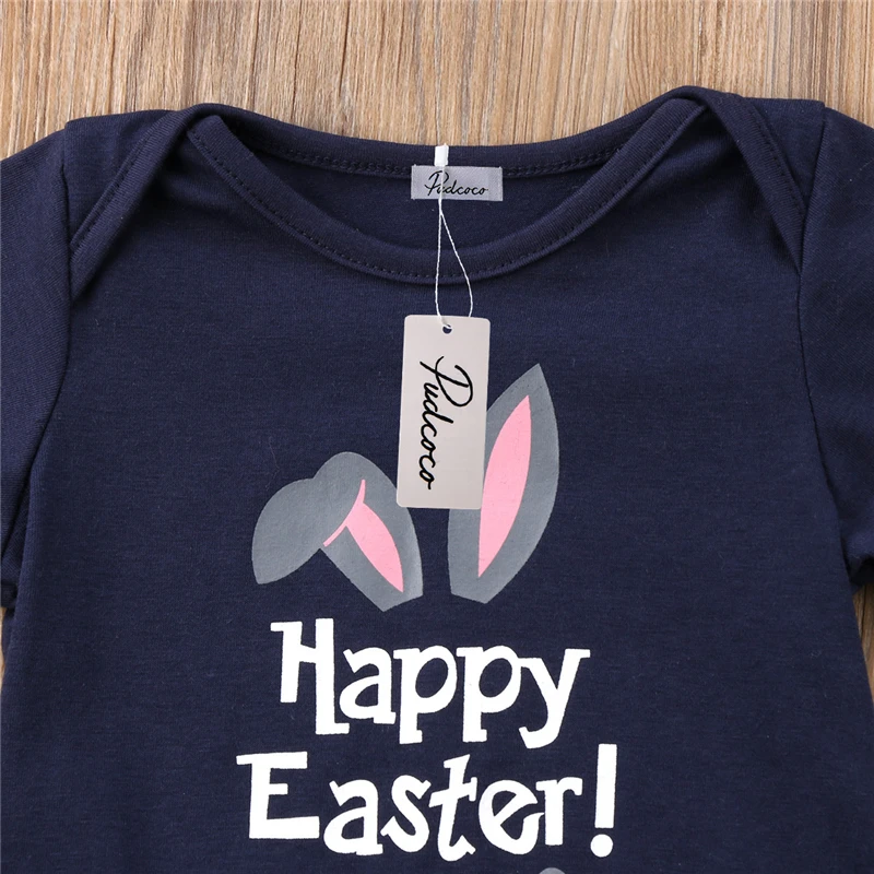 2018 одежда для малышей с коротким рукавом и надписью Happy Easter комбинезон маленьких