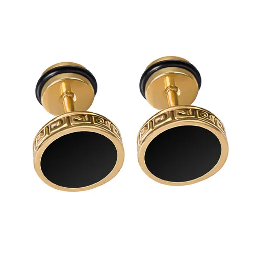 Gold 1 pair 10MM 1 пара, Мужская серьга-гвоздики из нержавеющей стали, маленькие серьги-гвоздики для мужчин, унисекс, модные серьги для пирсинга, ювелирные изделия в стиле панк, сережки Brincos - Окраска металла: Gold 1 pair 10MM