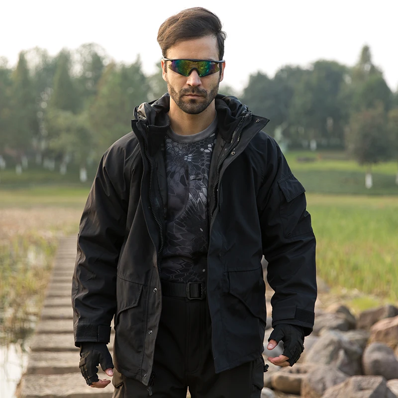 Мужской флисовый тренчкот со съемными карманами на молнии и защитой от царапин