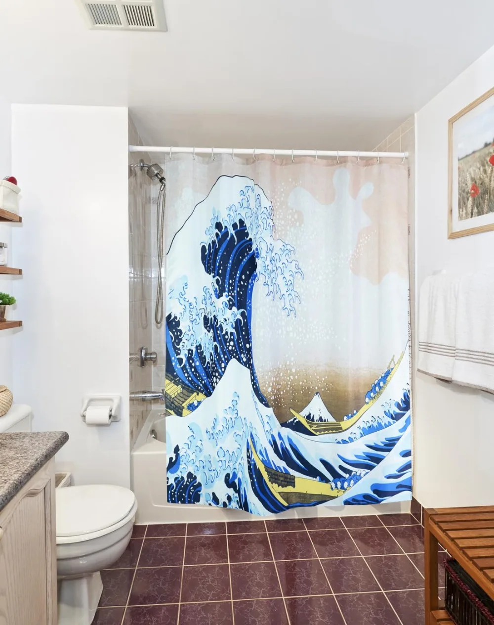 Grand Wave de Kanagawa водонепроницаемые занавески для душа полиэстер ванная комната