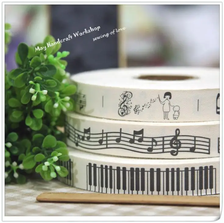 

2cm Width "Music" ZAKKA Cotton Webbing/ Ribbons,ZAKKA Sewing Labels, Sewing Labels,DIY Webbings,3 Designs,15meters/Lot