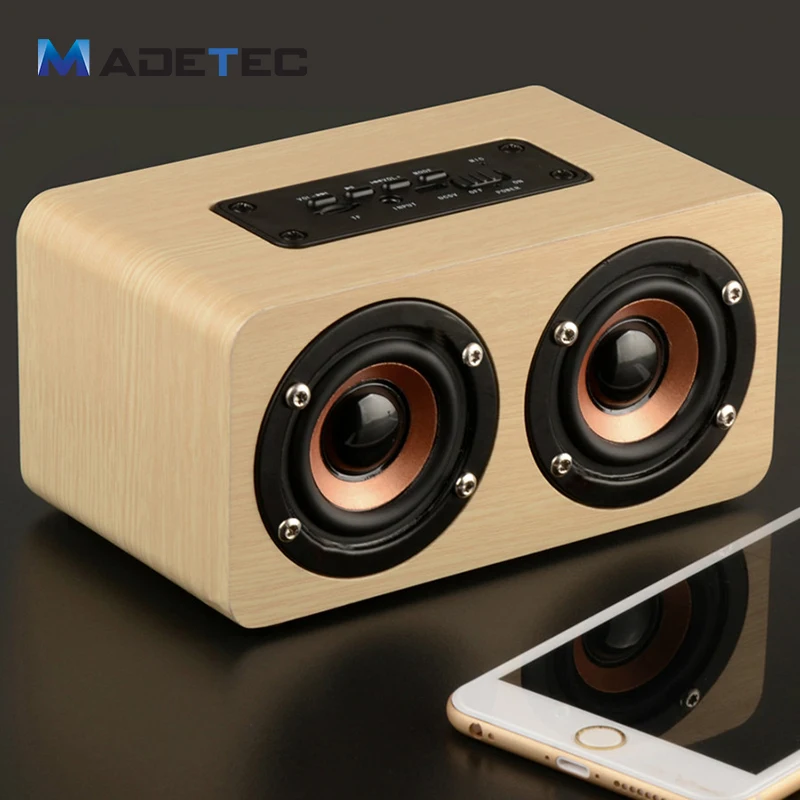 Madetec HiFi Беспроводной 3D двойной громко Колонки ретро классические деревянные