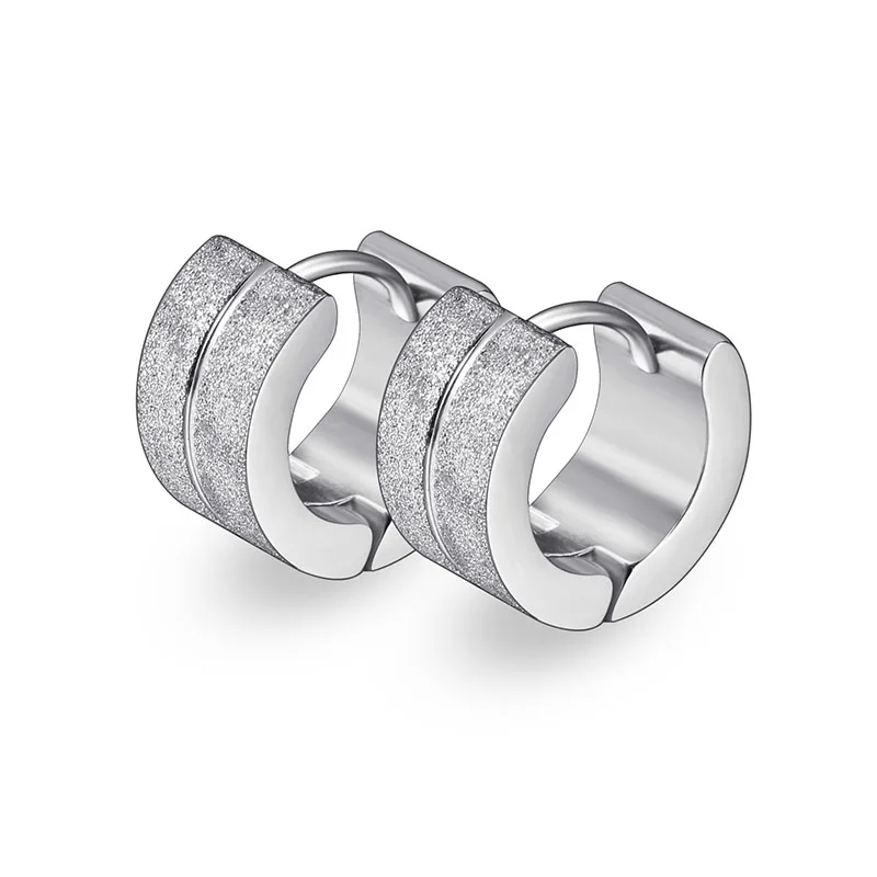 silver Модные мужские маленькие серьги-кольца Заглушки для ушей титановая сталь 7x13 мм нержавеющая 316L Creoles Панк ювелирные изделия для мальчиков - Окраска металла: silver