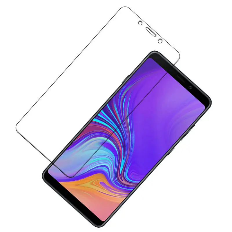 50 шт./лот прозрачная закаленная стеклянная пленка для Samsung Galaxy A9 2018 A7 передняя