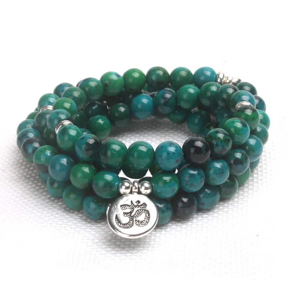 Мужское Исцеление йогой браслет или ожерелье 108 Феникс Аме-тист камень Лотос