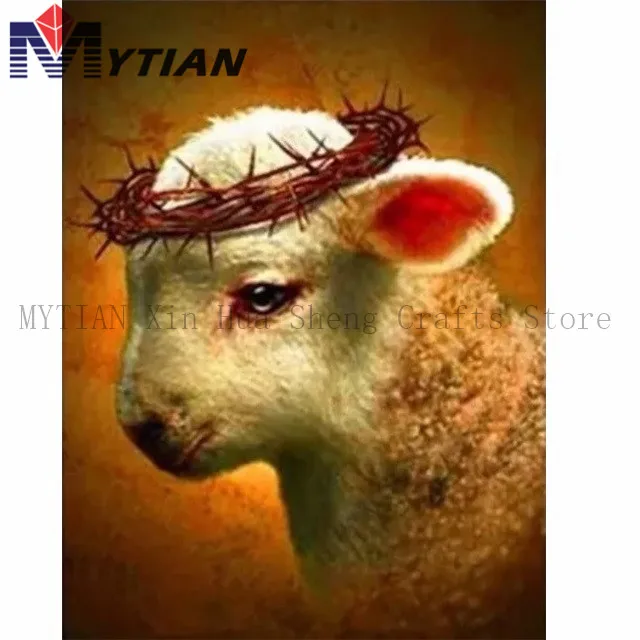 MYTIAN Алмазная вышивка Бесплатная быстрая доставка ягненок Корона торнов алмазная