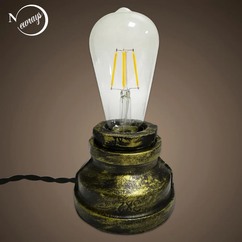 Винтажная ретро лампа с защитой от ржавчины для водяной трубы настольная в стиле