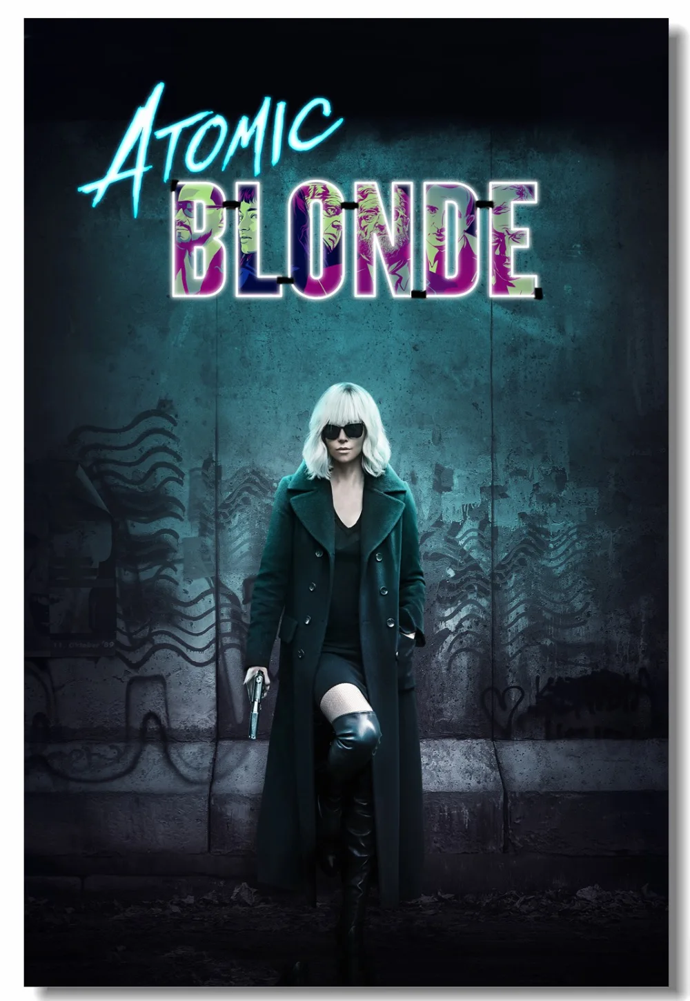 Пользовательские холщовые настенные наклейки плакат атомная блондинка наклейка