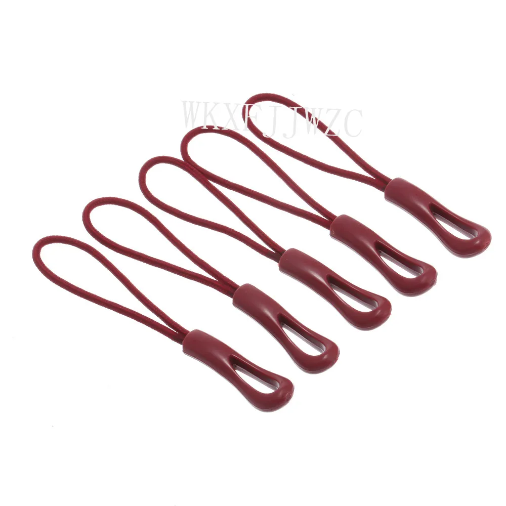 

20 шт. красная винная молния тянет сильный полый нейлоновый шнур с резиновым захватом, чтобы соответствовать любым материалам молнии-фиксат...