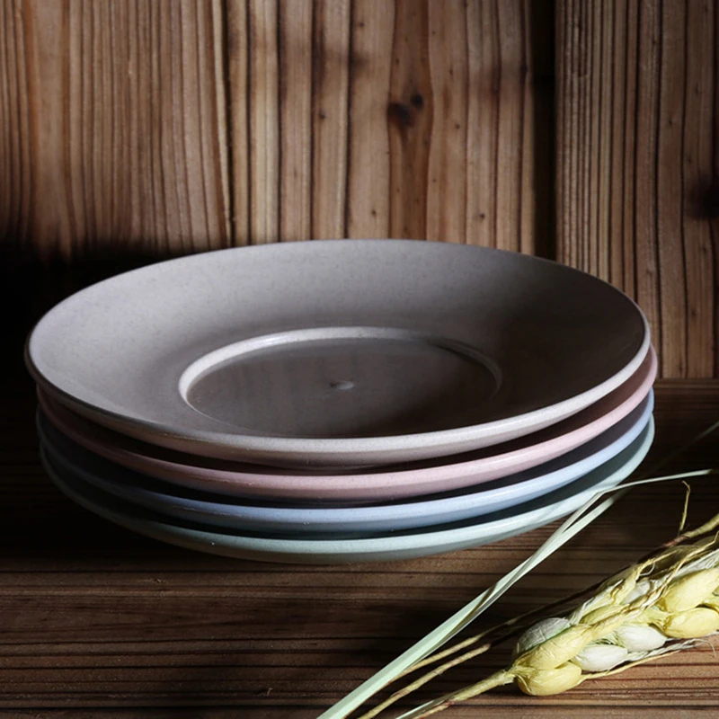 Набор из 4 экологичных тарелок пшеничной соломы ПП 15 см набор посуды для торта