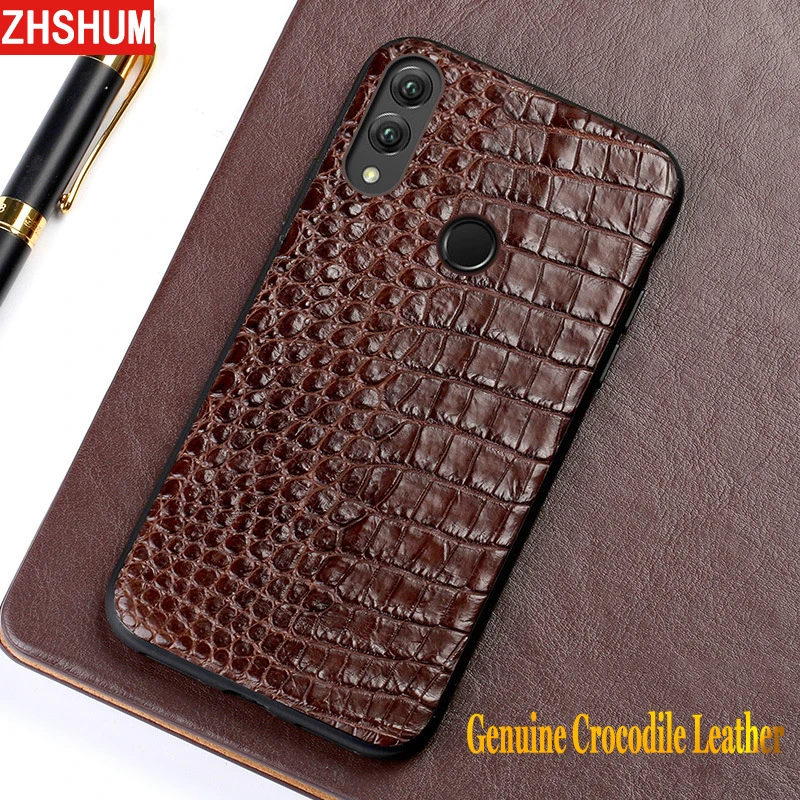 Genuine Crocodile Leather Case For Huawei P20 Lite Note 10 Luxury Handmade Skin Full Back Cover for Honor Note10 Xiaomi 8 |