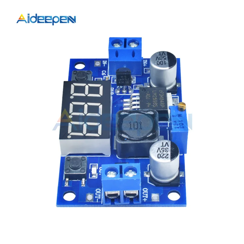 LM2596 DC Buck Step Down Module 4V 40V to 1 25 V 37V 2A Регулируемая фотография со светодиодной короткой