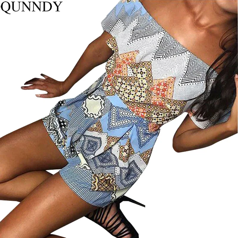 Qunndy 2018 летние пикантные без бретелек Playsuit Для женщин с Средства ухода за кожей
