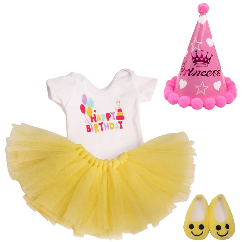 18 inch Girls doll dress Birthday suit Christmas suit with shoes American born clothes Baby toys fit 43 cm baby dolls c646