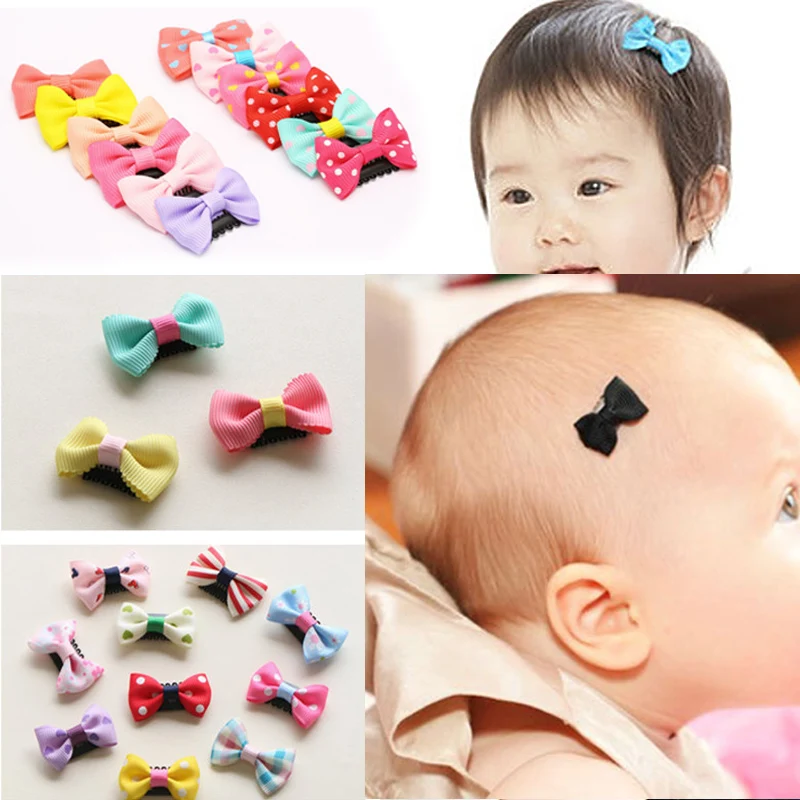 

New Random Color 10Pcs/Pack Newborn Baby Girls Scarce Hair Lovely BB Clips Bowknot Hairpin Kid Hair Accessories Mini Hair Clip