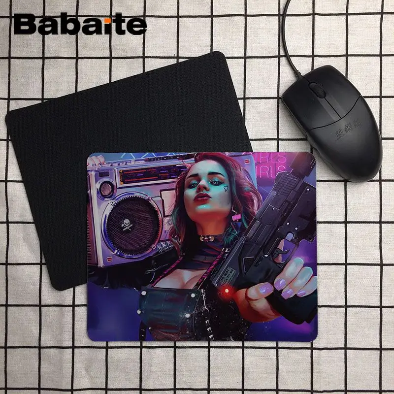 Babaite Punk style girl with a gun Customized MousePads Computer Laptop Anime Mouse Mat Size for 25x29cm Speed Pad | Компьютеры и офис