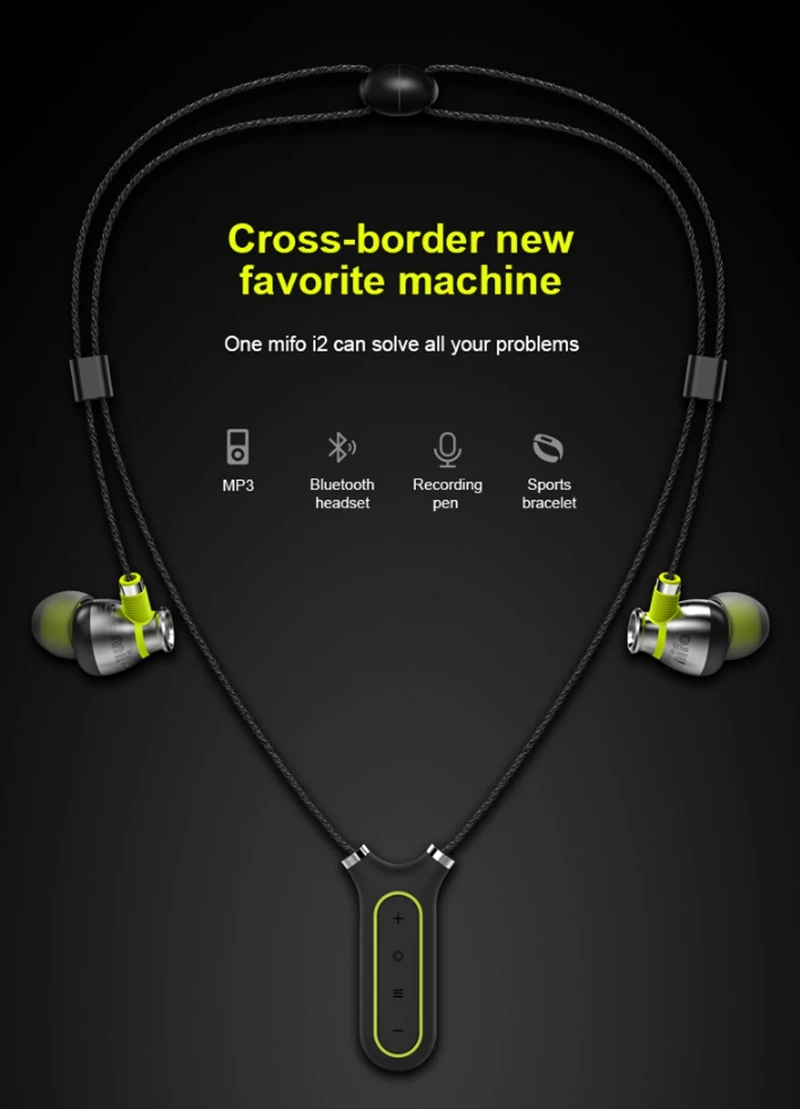 Mifo i2 Bluetooth гарнитура Беспроводные наушники Встроенный 8 Гб MP3-плеер