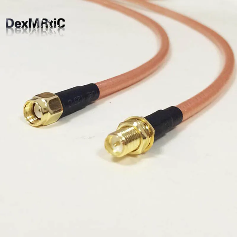 WIFI антенный кабель RP SMA папа к женский Обратный адаптер RG142 50 см/100 см Низкая потеря