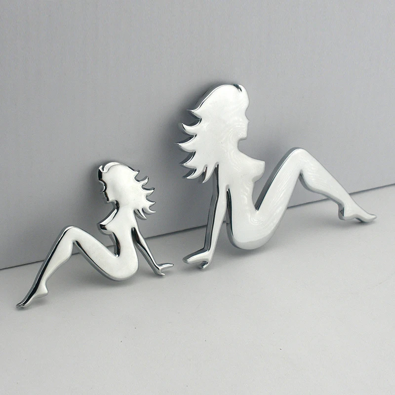 Сидит значок для девушки Декоративные хром ню сидя леди Крыса Стержень