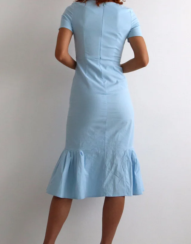 Женское облегающее платье в стиле ретро Sisjuly синее платье-светильник до середины