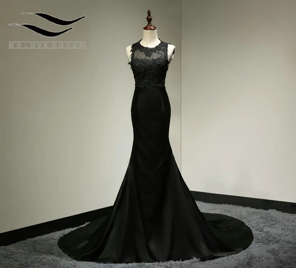 2015 сексуальное черное кружевное платье с рукавами-крылышками для выпускного